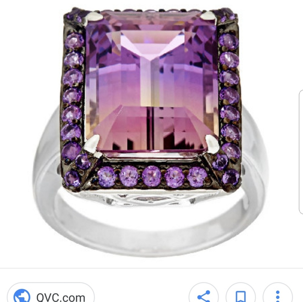 Ametrine and Amethyst Silver Ring